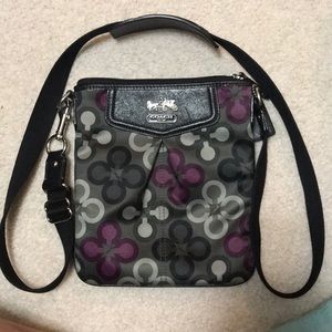 Coach Crossbody grey/purple/black purse